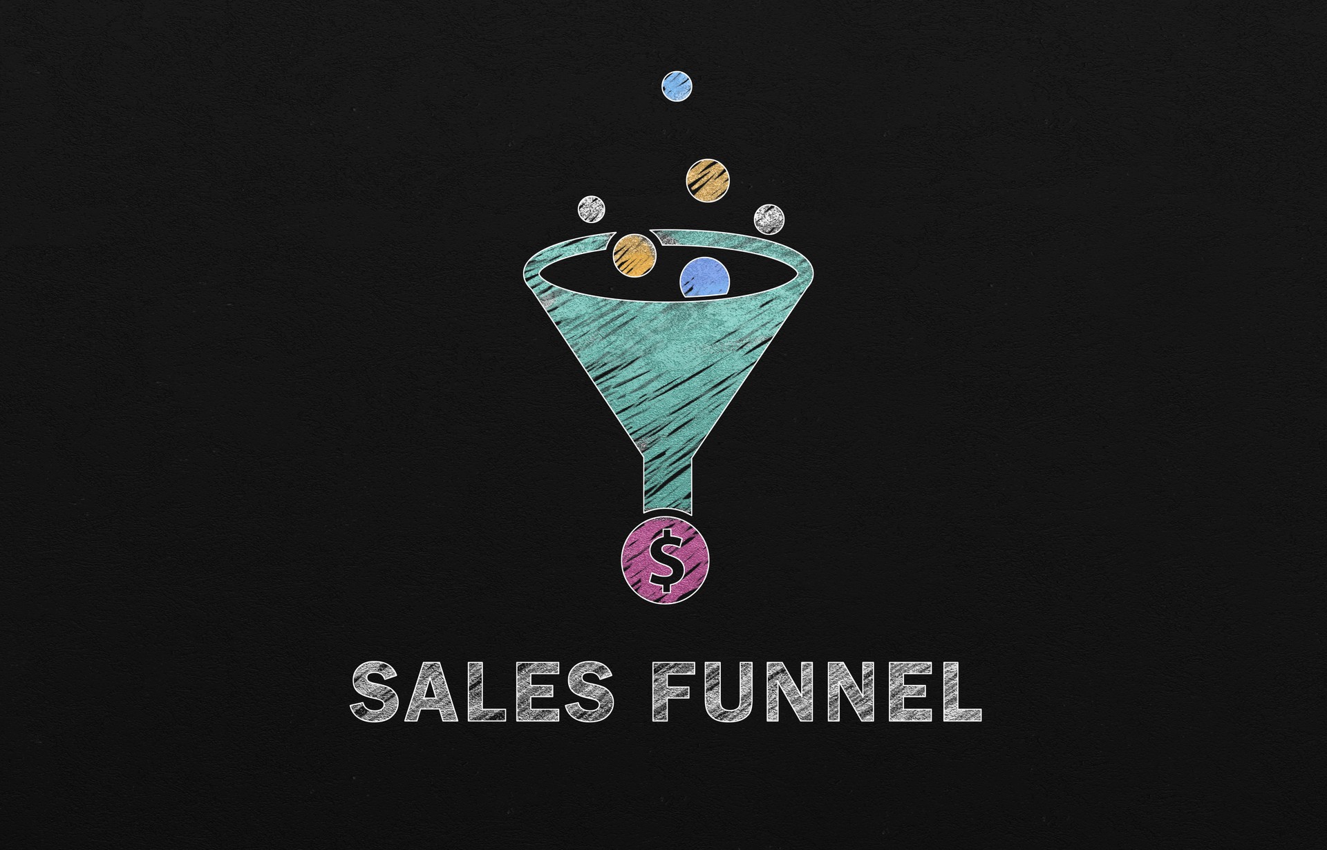 Sales Funnel Diagram On Blackboard